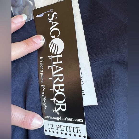 Sag Harbor NWTS Navy Blue Machine Washable Comfort Stretch Sz 12P Pleat… - Picture 9 of 15